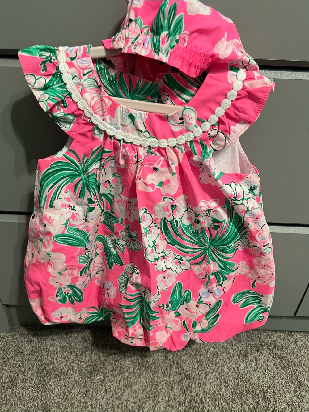 Lilly Pulitzer Pink and Green Bubble Dress